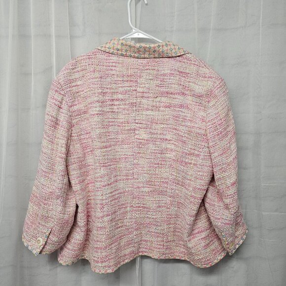 Vintage Sigrid Olsen Blazer Pink Tweed Coquette Twee Boho Office 22W - Picture 7 of 11